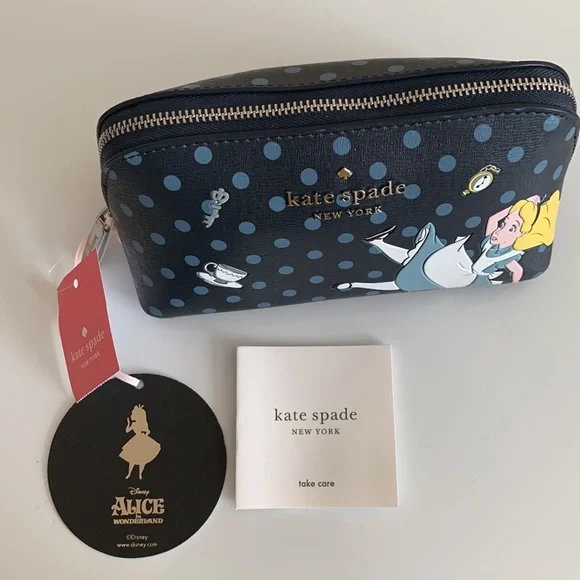 NWT! Kate x Disney Alice in wonderland limited edition Cosmetic Bag/pouch. - Picture 1 of 14